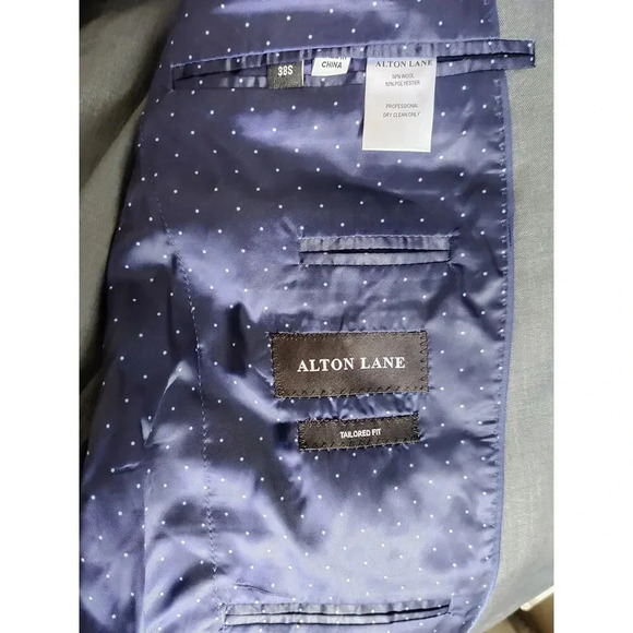 Alton Lane Suit Jacket Sport Blazer Wool Blend Gray Business Tailor Fit  38S - Picture 4 of 7